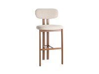 taburete bar metal y tela beige