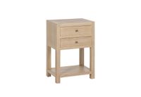 night table in natural wood with 2 drawers