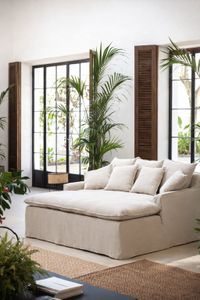 Cantabria sofa with chaise longue in bright Mediterranean living room Cantabria sofa with chaise longue in bright Mediterranean living room