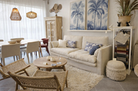 Mediterranean living room with natural furniture and interior design by LifestyleMALLORCA in Palma de Mallorca Mediterranean living room with natural furniture and interior design by LifestyleMALLORCA in Palma de Mallorca